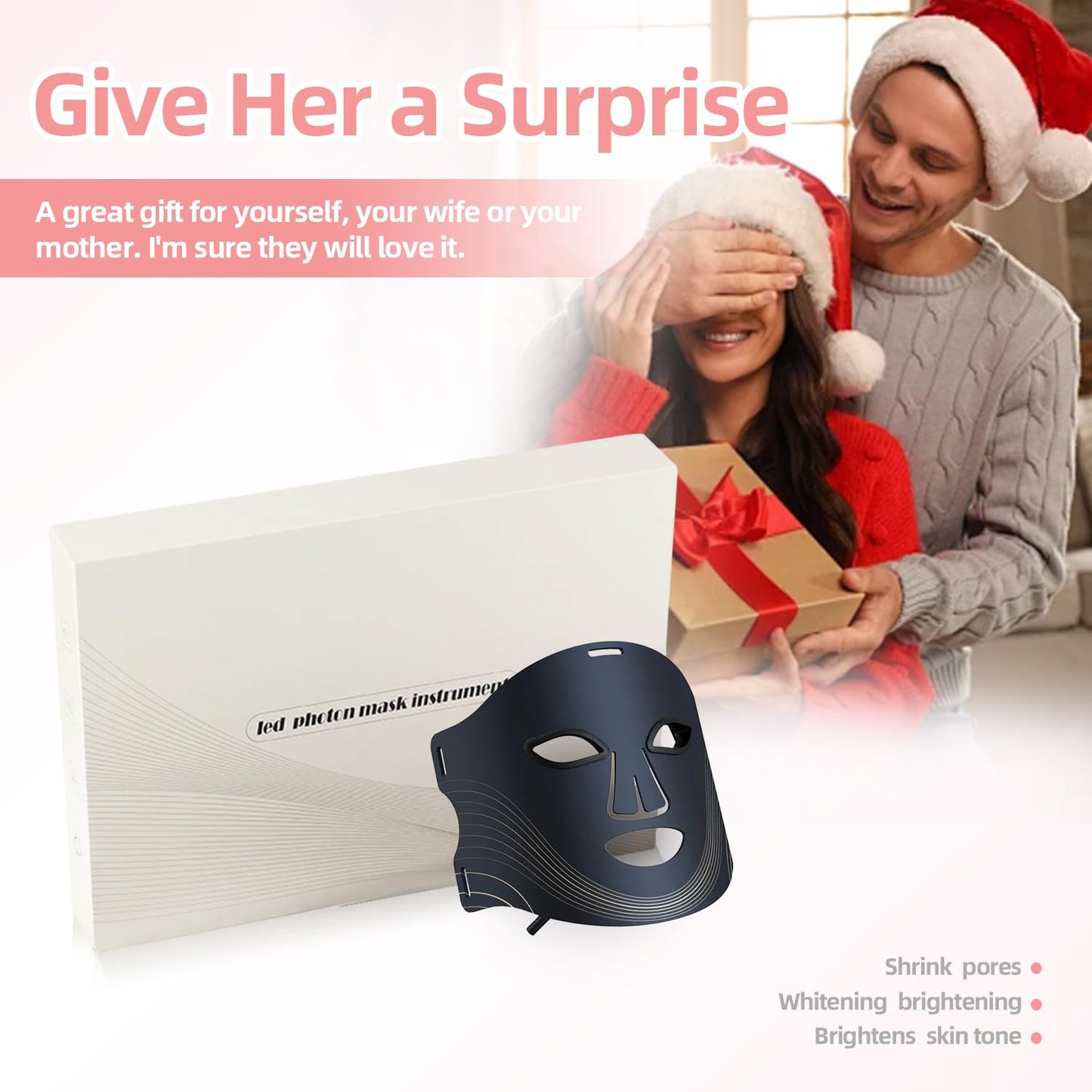 New Red Light Therapy for Face,Blue Red Light Therpy Mask for Face