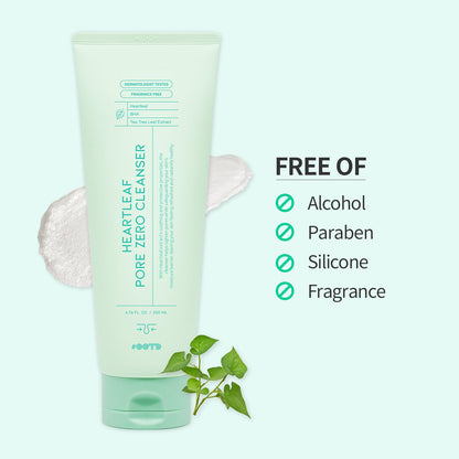 Deep Pore Foaming Facial Cleanser for Oily Acne Prone Skin Korean, Heartleaf BHA Tea Tree Blackhead Soothing Mild Cleasning Foam. Heartleaf Pore Zero Cleanser 200Ml 6.76 Fl. Oz.