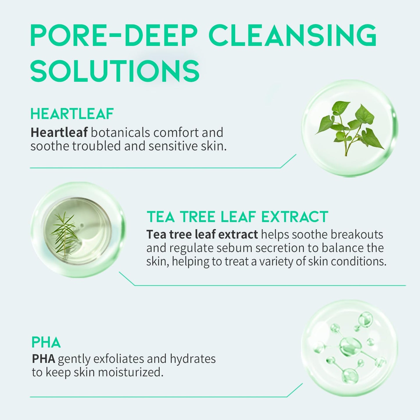 Deep Pore Foaming Facial Cleanser for Oily Acne Prone Skin Korean, Heartleaf BHA Tea Tree Blackhead Soothing Mild Cleasning Foam. Heartleaf Pore Zero Cleanser 200Ml 6.76 Fl. Oz.